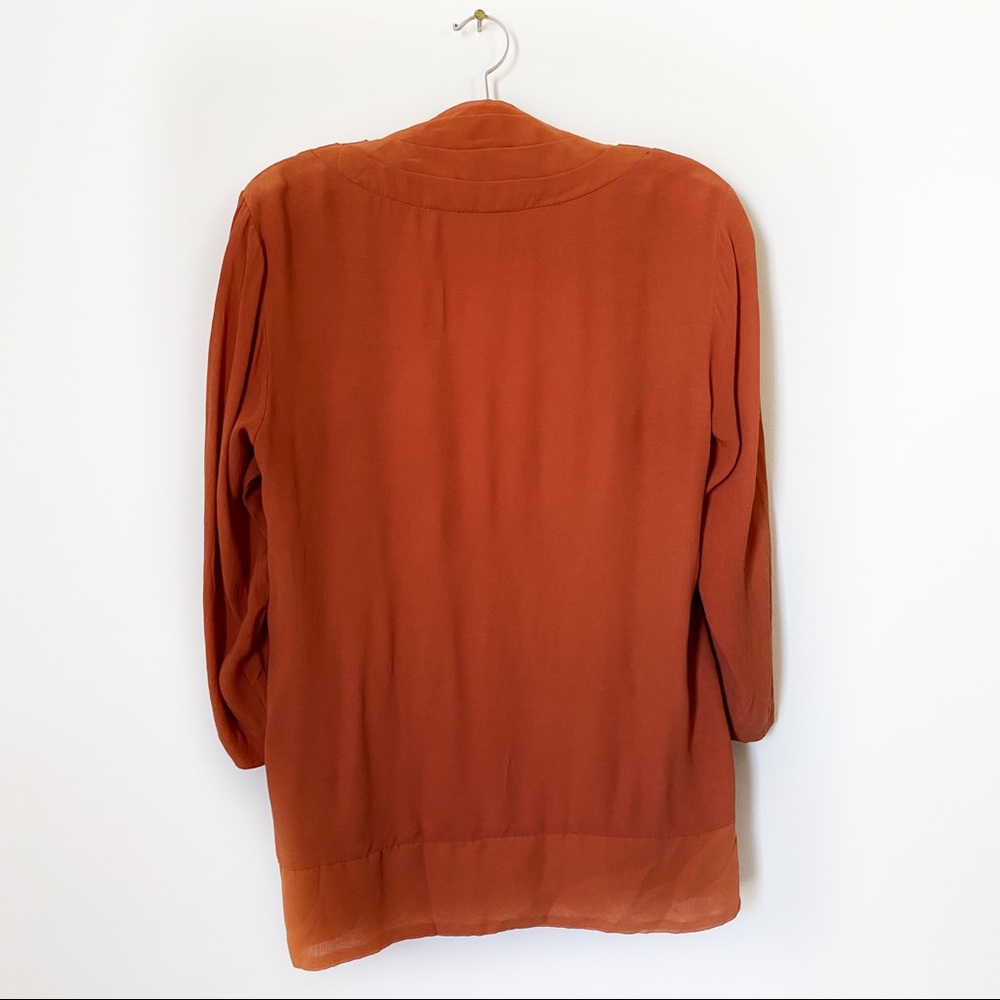 UO Kimchi Blue 3/4 Sleeve Orange Kimono w/ Pockets - Picture 2 of 6
